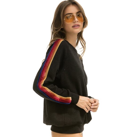 Aviator Nation Unisex Velour Sleeve Crewneck - Picture 3 of 8